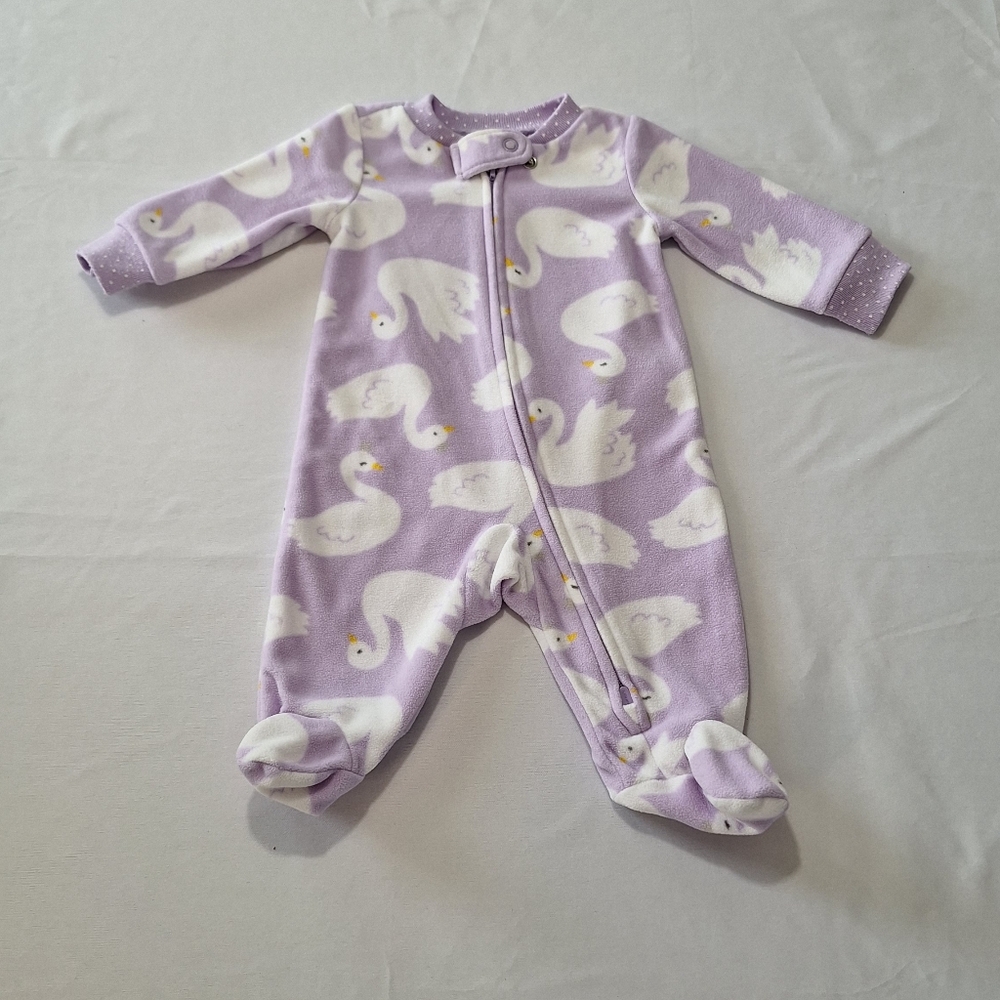 Carter's Lavender Swan Print Footie